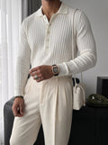 Suéter Polo de Punto Slim Fit - Crudo