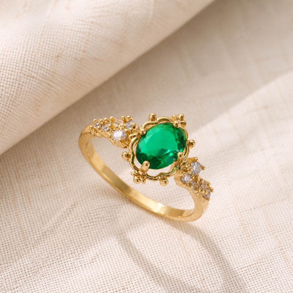Anillo Vintage Halo Corte Óvalo