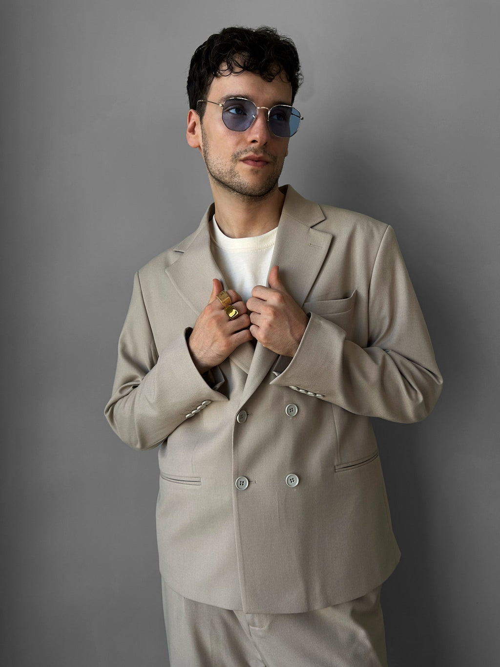 Pantalón de Corte Holgado - Beige