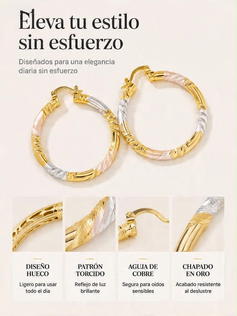Pendientes Serena de Aro Entrelazado