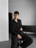 Camisa de Algodón Regular Fit - Negra