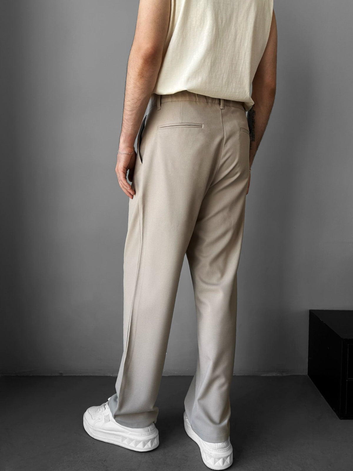 Pantalón de Corte Holgado - Beige
