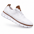 Leon | Zapatillas deportivas de malla de color beige con suela blanca