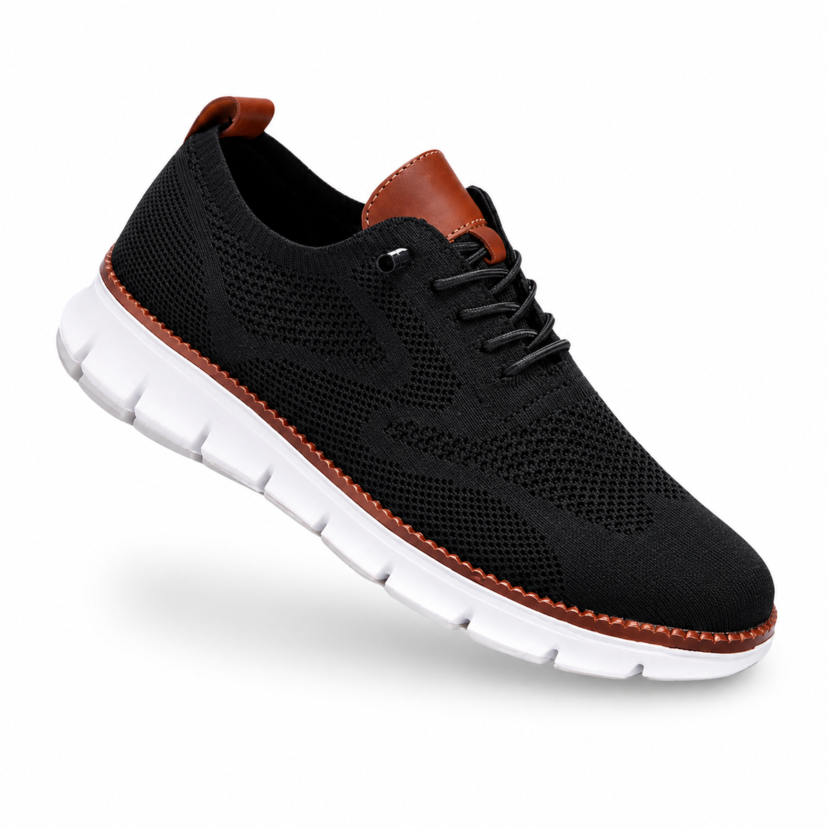 Leon | Zapatillas deportivas de malla de color beige con suela blanca