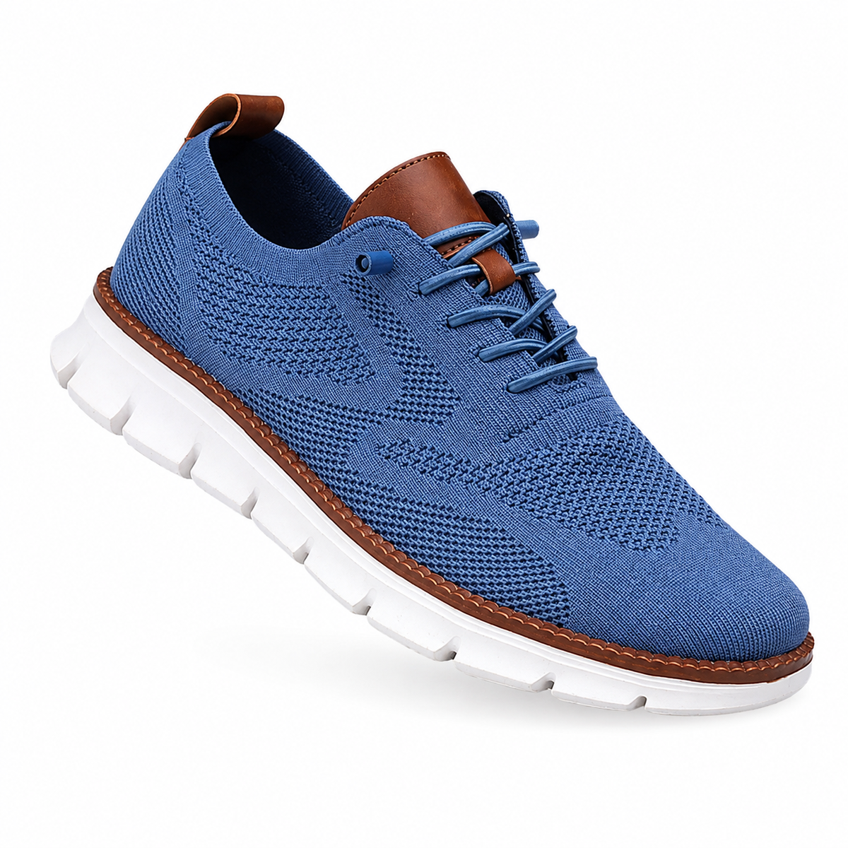 Leon | Zapatillas deportivas de malla de color beige con suela blanca