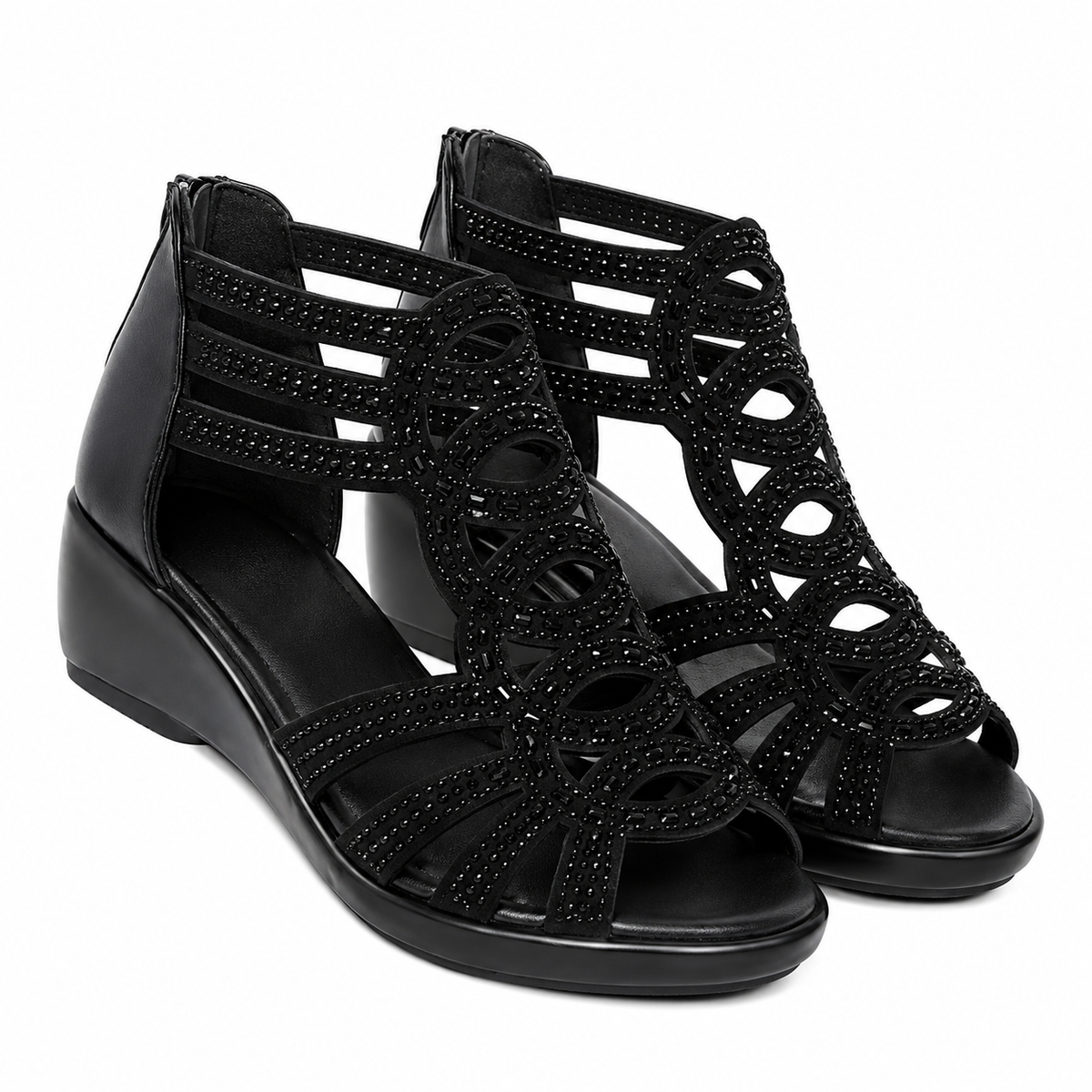 Riley | Sandalias de Cuña para Mujer con Pedrería