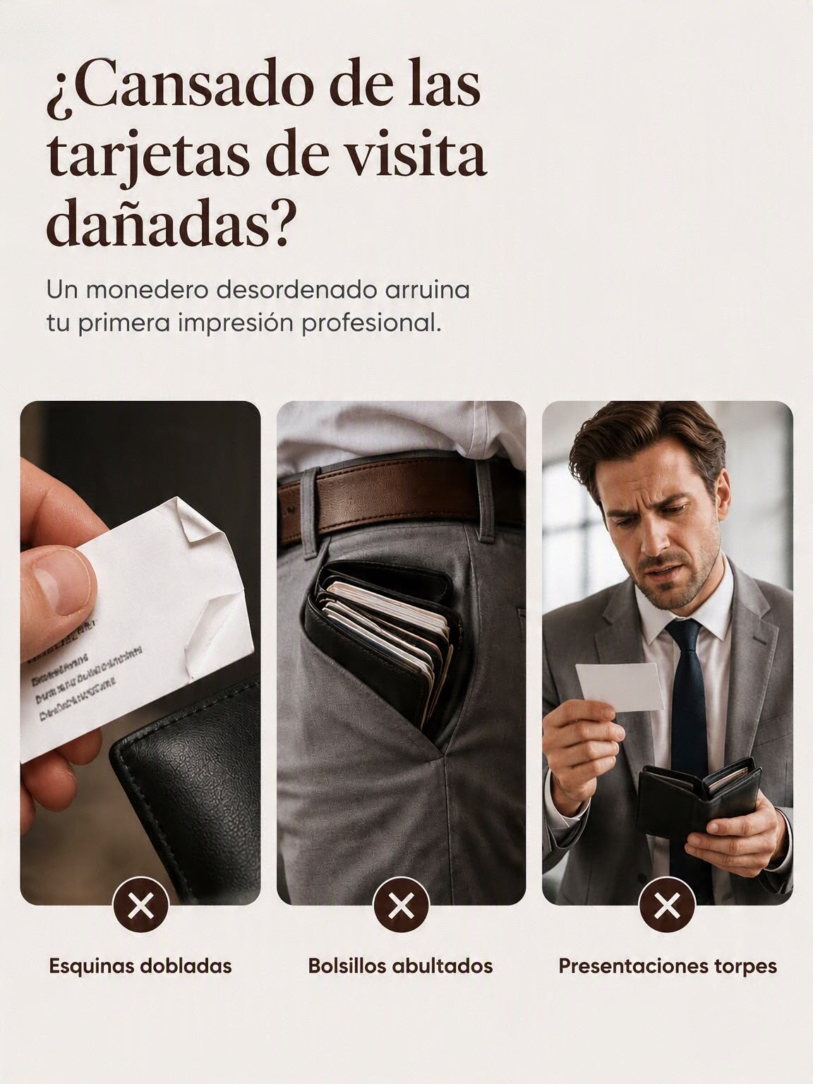 Porta tarjetas Magnético de Cuero PU