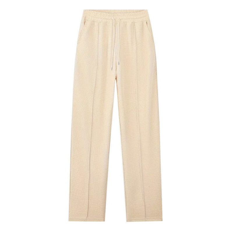 Conjunto de hombre de punto waffle: sudadera y pantalón de pierna recta