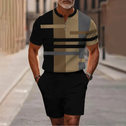 60 % DE DESCUENTO  Conjunto de hombre: camisa y pantalón corto con cremallera a media altura
